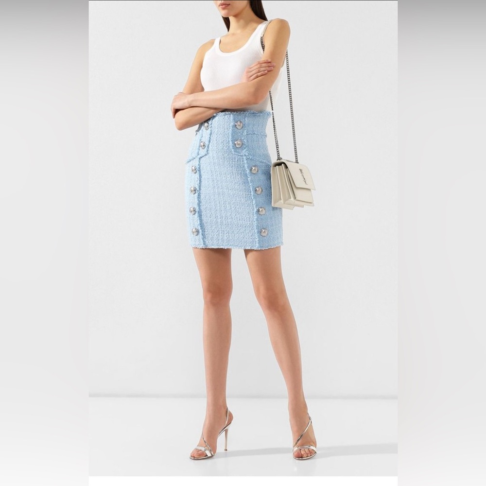Beautiful Women’s Balmain High Waisted Tweed  Skirt